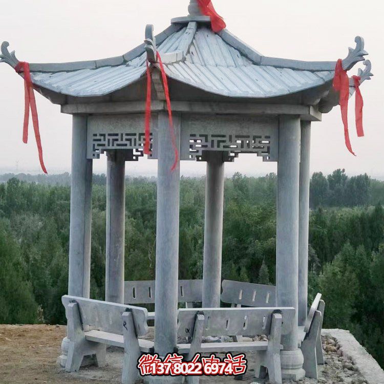 精致大理石雕涼亭，讓您在公園乘涼休息