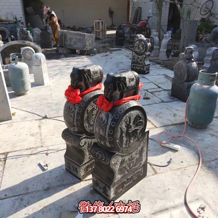 精美大理石仿古舊門墩雕塑，打造完美中式庭院