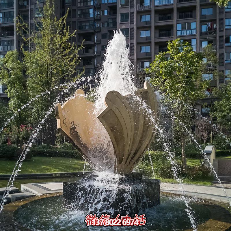 精致園林噴泉裝飾——不銹鋼貝殼創(chuàng)意雕塑