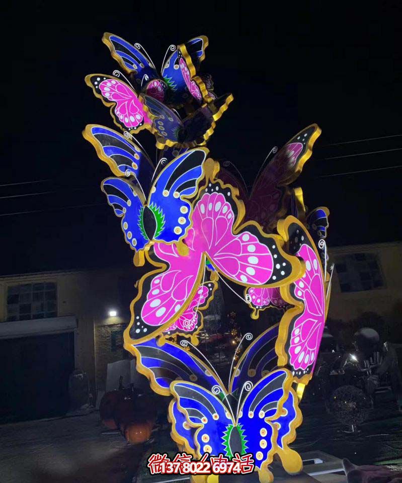 玻璃鋼蝴蝶雕塑，彩繪操場裝飾