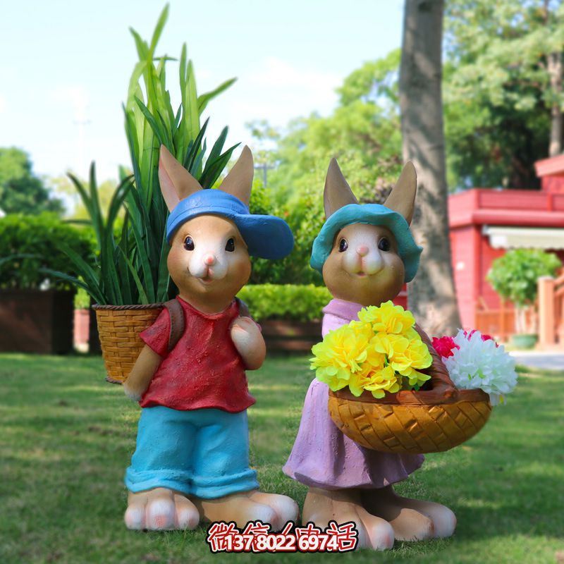 玻璃鋼兔子雕塑，只有可愛而不失大氣！