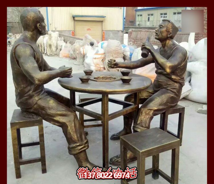 傳承文化，融入雕塑，銅雕人物給你一個古典的庭院別墅