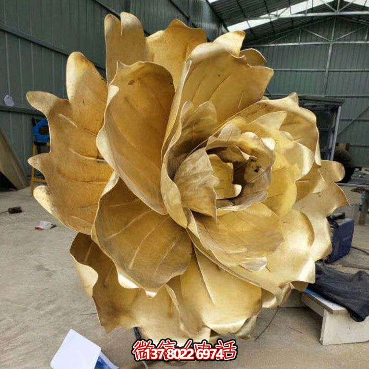 不銹鋼蓮花擺件，彩繪噴漆外觀