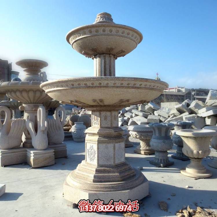 歐式黃銹石噴泉流水轉(zhuǎn)動球，點綴酒店會所景觀