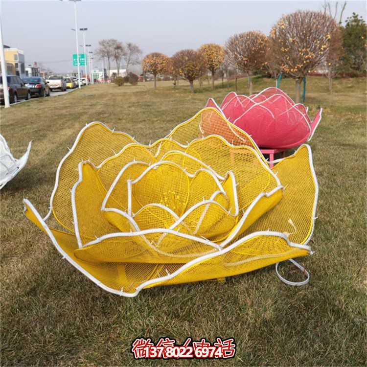 不銹鋼玫瑰花鏤空雕塑擺件，點綴戶外公園花園