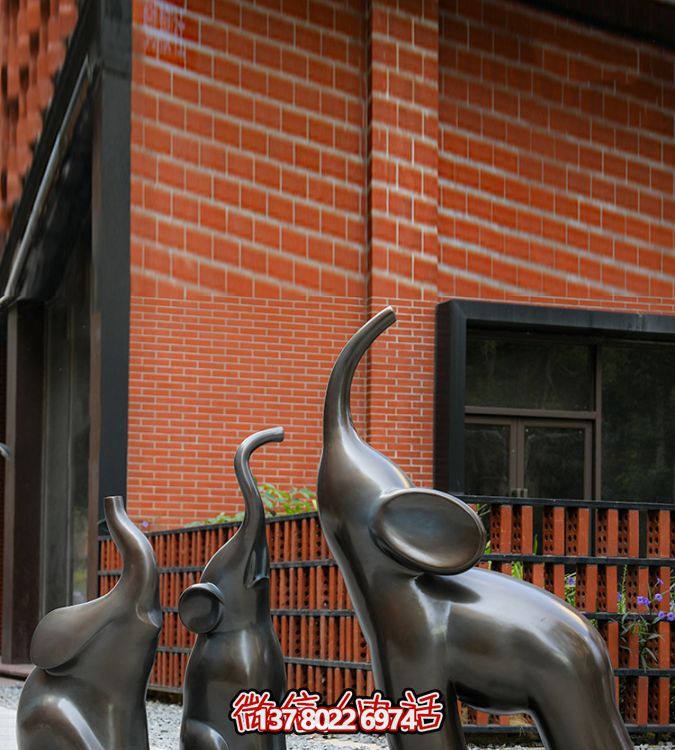 高端玻璃鋼擺件仿銅抽象大象，給你帶來(lái)美好生活