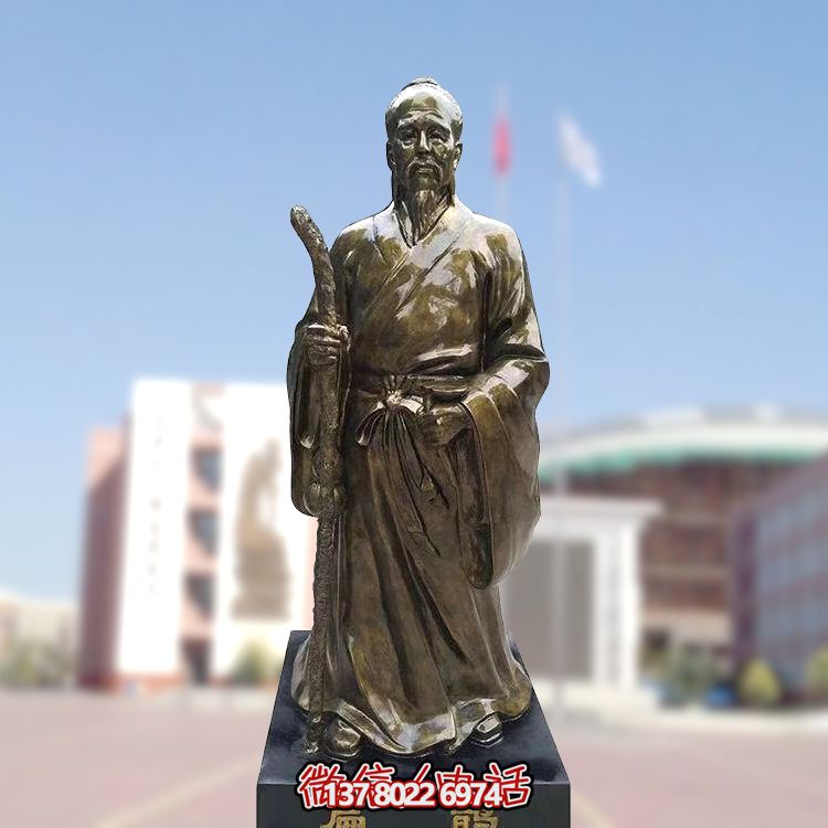 仿銅扁鵲雕塑，玻璃鋼制戶外裝飾