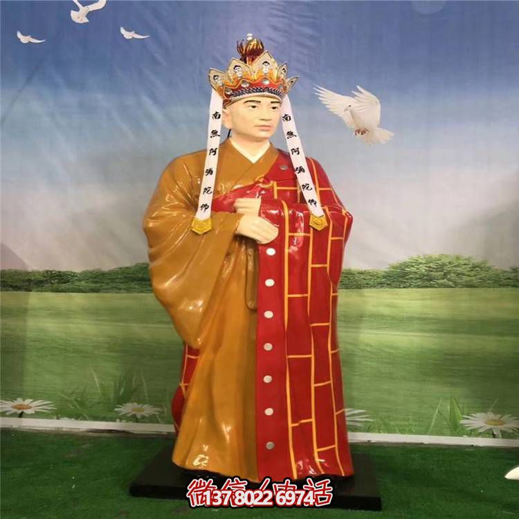 玻璃鋼雕塑唐僧人物，給公園戶外景觀增色