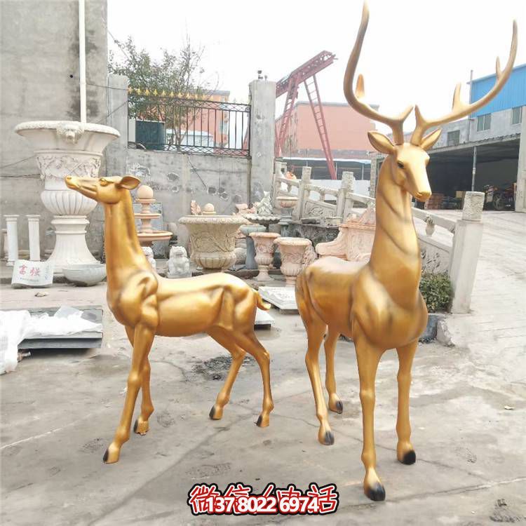 高雅優(yōu)美的梅花鹿雕塑，提升小區(qū)、別墅及戶外景觀美感