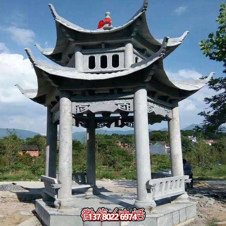 優(yōu)雅雙層石雕涼亭，給您的園林添彩