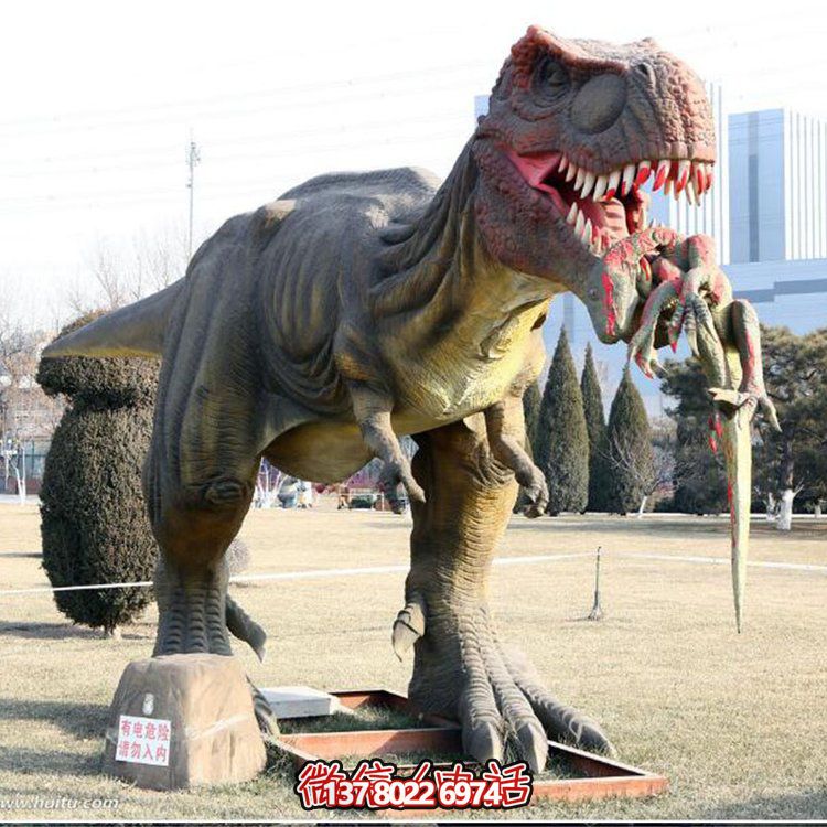 玻璃鋼仿真恐龍雕像，為動物園、園林等戶外場所擺放