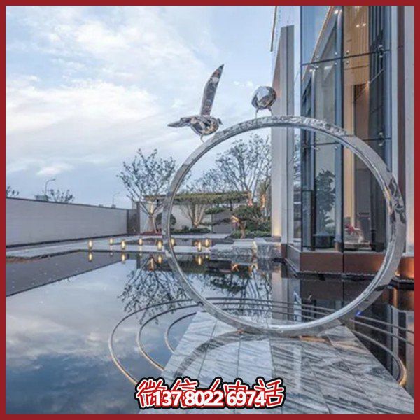 創(chuàng)意不銹鋼圓環(huán)雕塑——為酒店會(huì)所、戶外景觀增添幾何美感