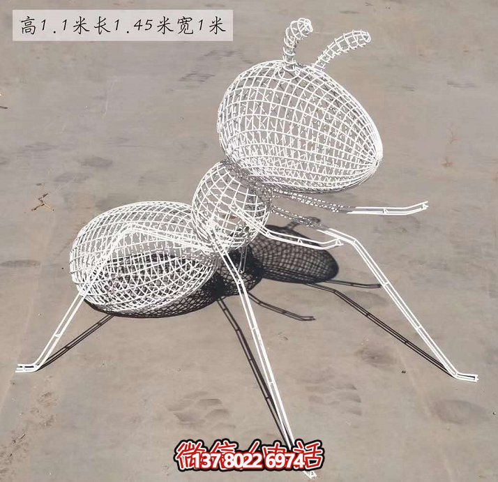 不銹鋼網(wǎng)格照明螞蟻雕塑，點(diǎn)亮大型園林景觀
