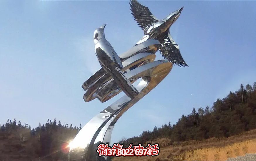 不銹鋼和平鴿雕塑，營造和諧的園林景觀