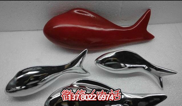 精致簡約不銹鋼魚雕塑，點(diǎn)綴室內(nèi)裝飾