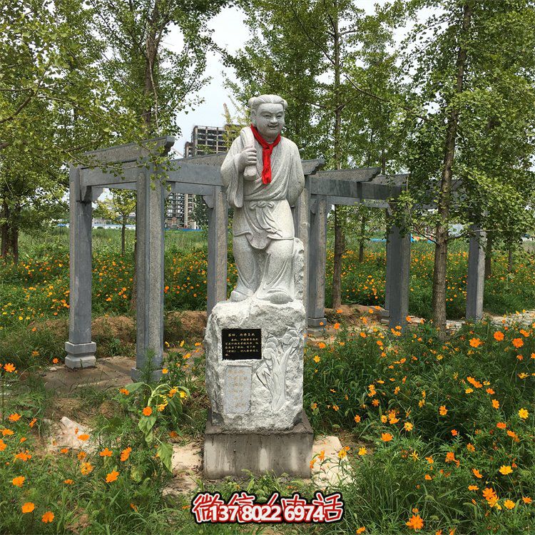 精美大理石石雕人物雕塑，增添園林美景