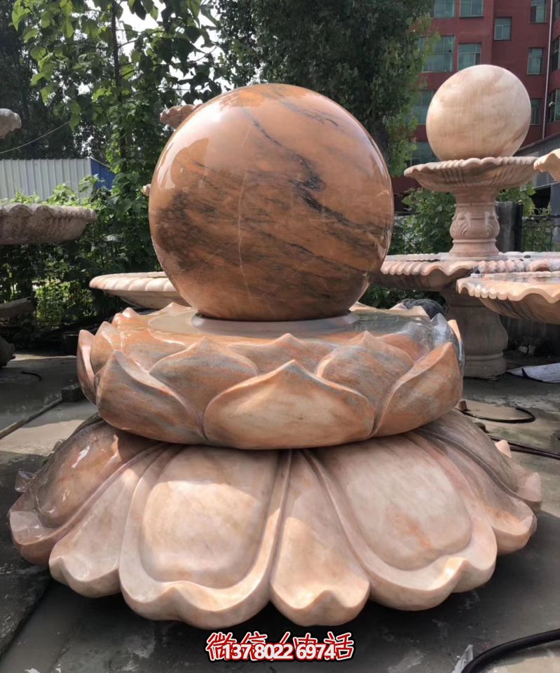 萬象景觀石雕——融合晚霞紅、蓮花風(fēng)水球、雕塑別墅，讓您的景觀更加美麗