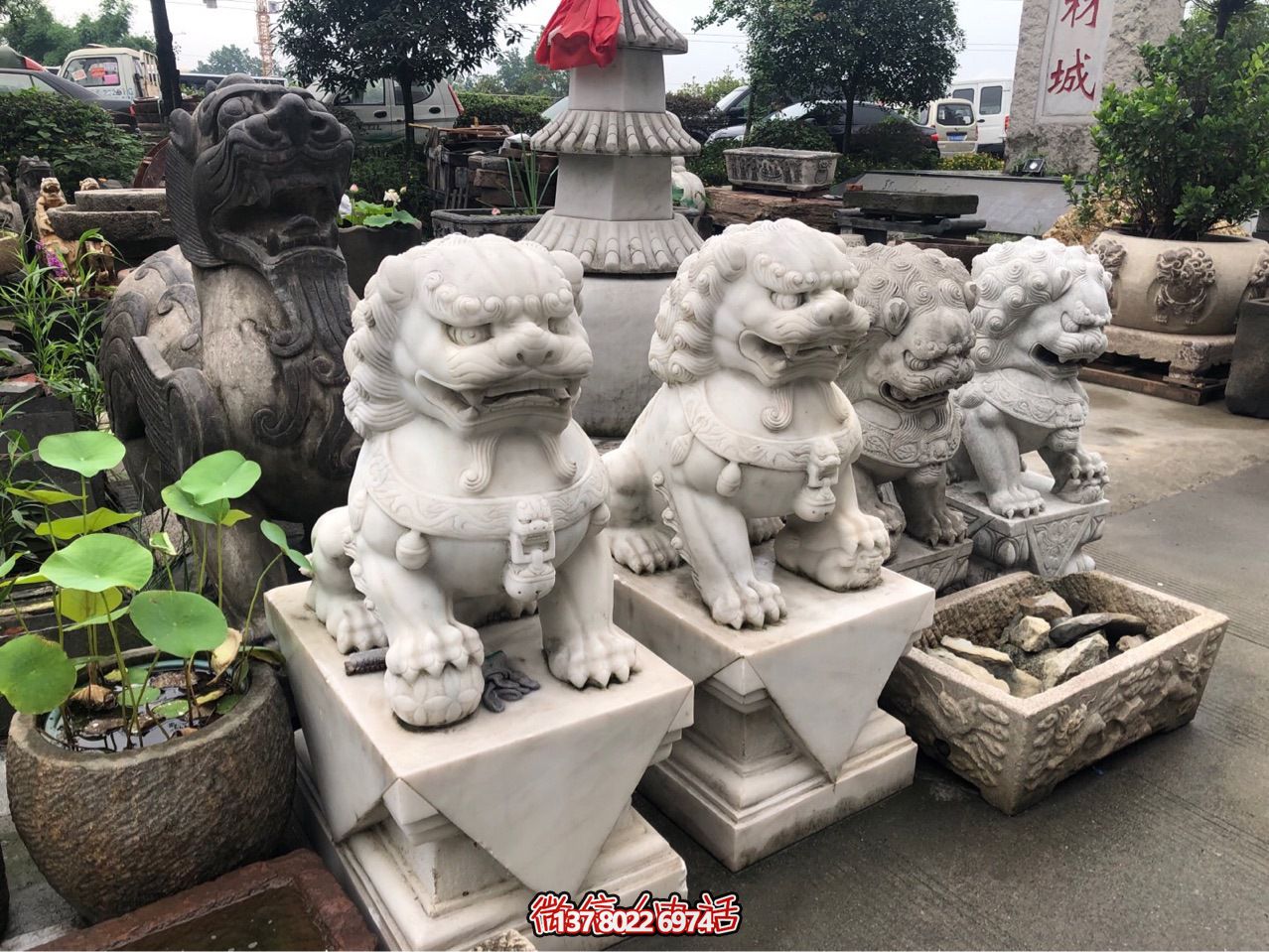 精美獅子雕塑，企業(yè)招財(cái)納福