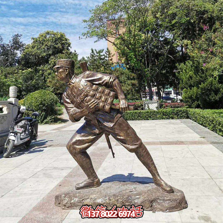 沖鋒，仿銅戰(zhàn)士雕塑——玻璃鋼的藝術(shù)之作