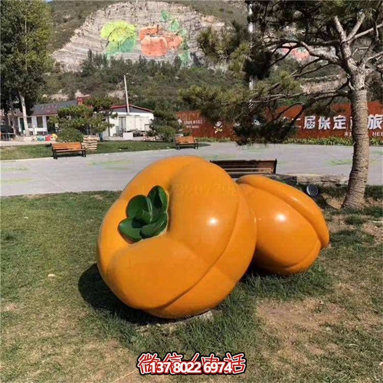 藝術(shù)品級仿真柿子雕塑，室外大型玻璃鋼裝飾園林