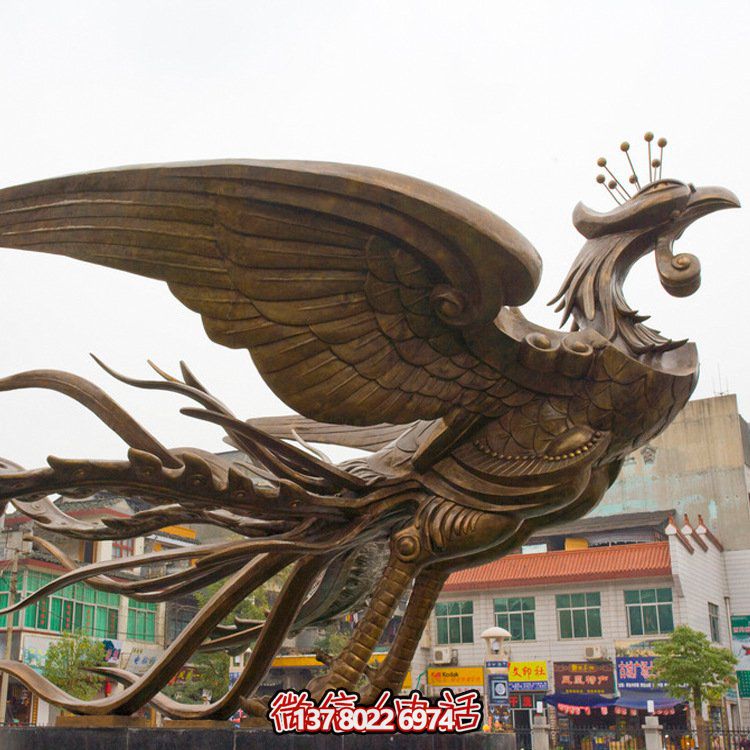 大型鳳凰銅雕擺件，增添廣場氣派