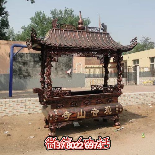 傳統(tǒng)中式香爐宗教雕塑，祈福上香