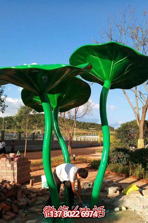 大型荷葉雕塑景觀，給您不一樣的戶外植物體驗