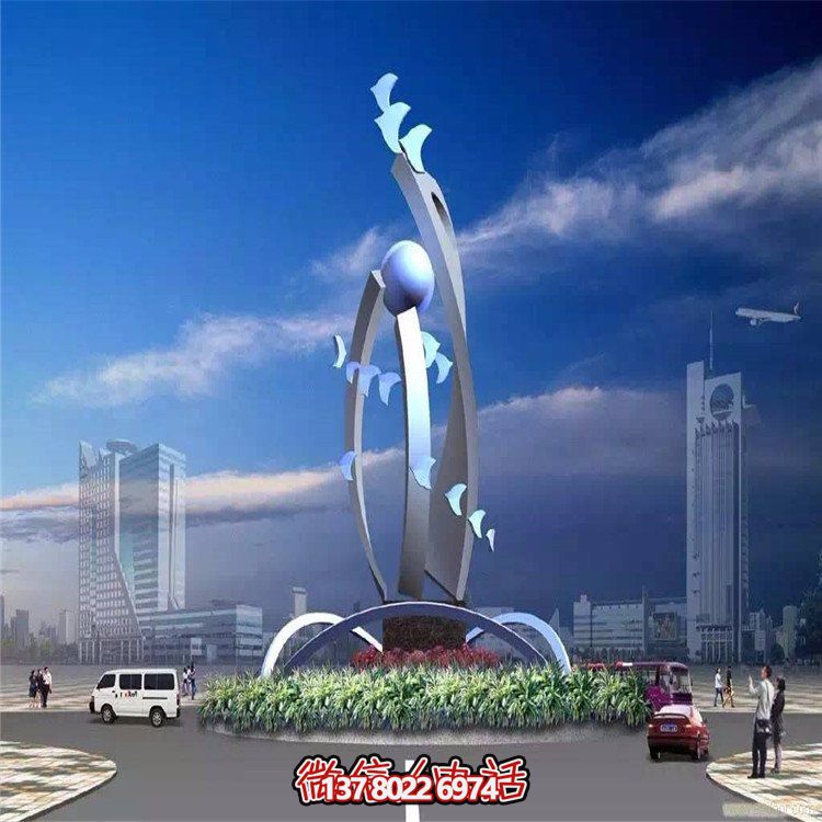 大型不銹鋼抽象藝術(shù)飛翔雕塑，豐富景觀廣場