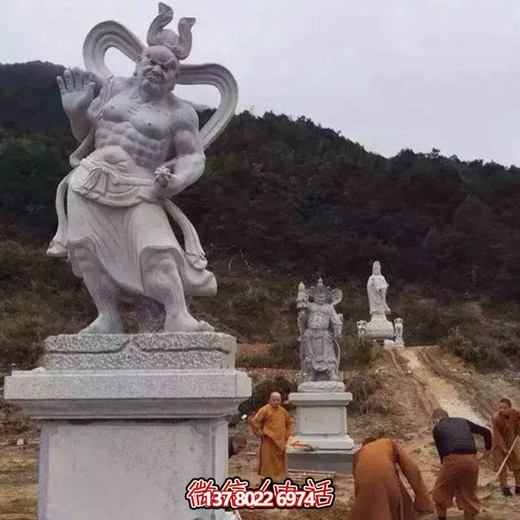 精美大理石景觀雕塑，體現(xiàn)四大金剛之美