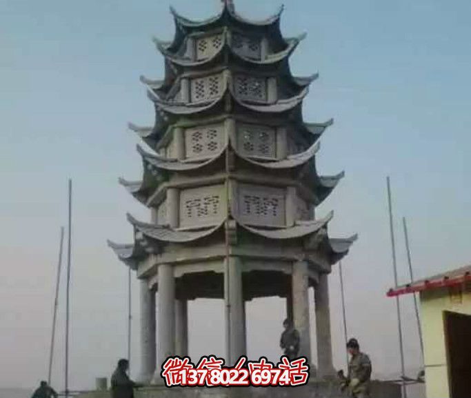 多層青石仿古塔涼亭，為你的寺院增添神秘氣息