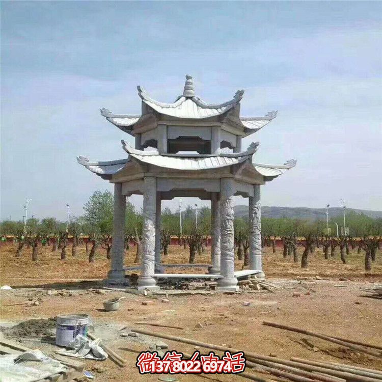 雙層雕塑涼亭，為景區(qū)、園林、戶外環(huán)境提供視覺美感