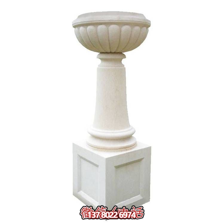 白砂巖石雕花盆，精美偶見