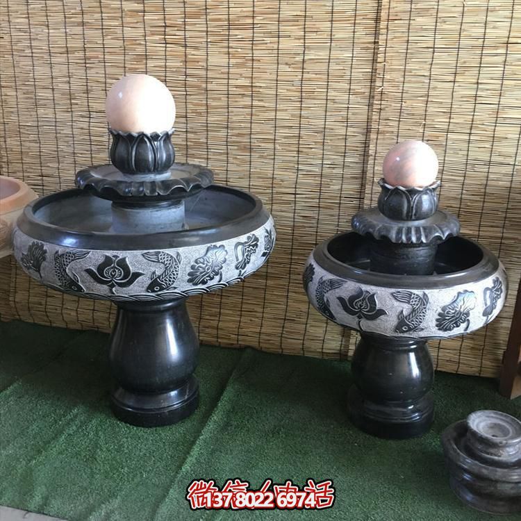 小型黑色大理石風(fēng)水招財擺件，室內(nèi)辦公家用