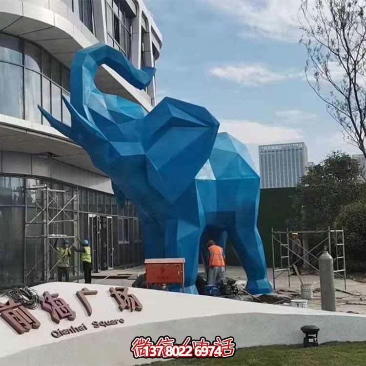 幾何雕塑大象，裝點(diǎn)商場、戶外廣場