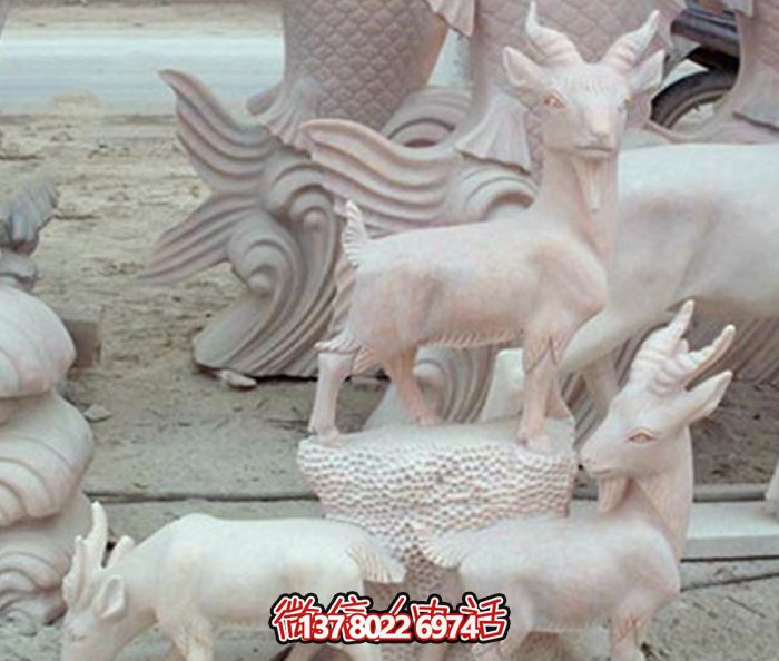 開泰三陽石雕仿真山羊庭院裝飾