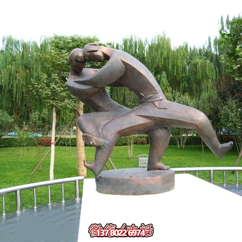 公園銅雕體育抽象人物摔跤運(yùn)動