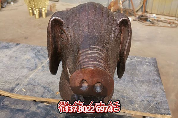 室外豬頭石雕雕塑，添加歡樂氣氛