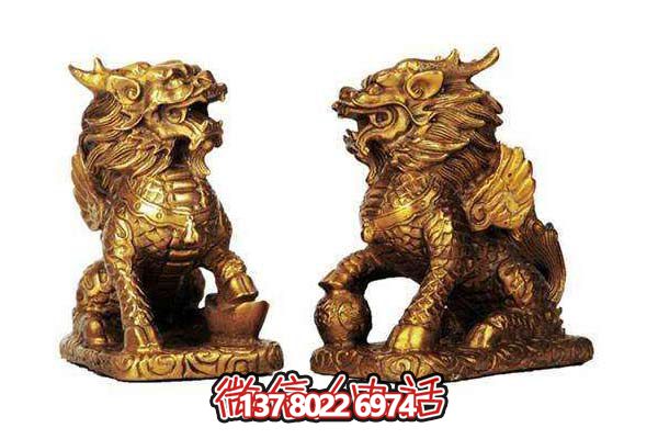 【不銹鋼鎏金麒麟雕塑——創(chuàng)意室內(nèi)商廈裝飾】