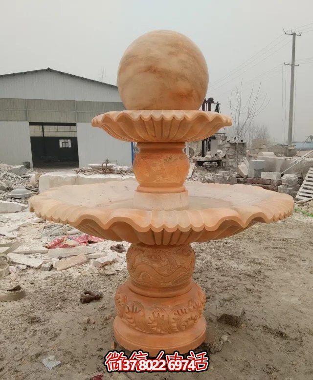 公司招財(cái)雙層風(fēng)水球石雕