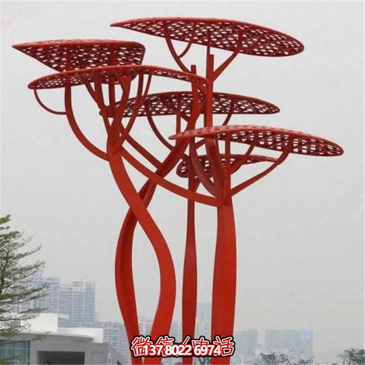 不銹鋼樹，抽象樹形雕塑