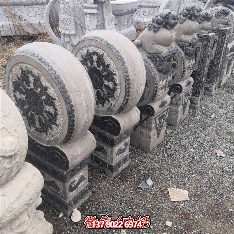 抱鼓石，青石仿古門墩