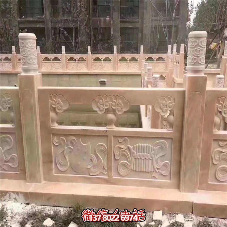 晚霞紅石雕浮雕花紋景觀護(hù)欄