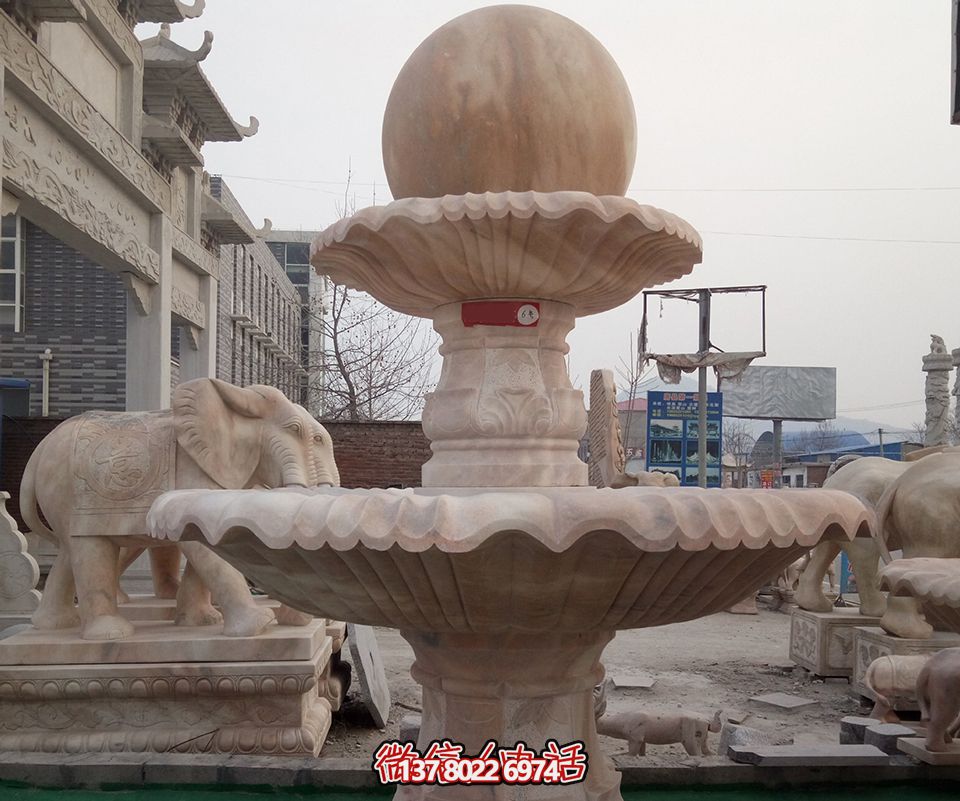 學(xué)校廣場雙層大理石風(fēng)水球噴泉雕塑