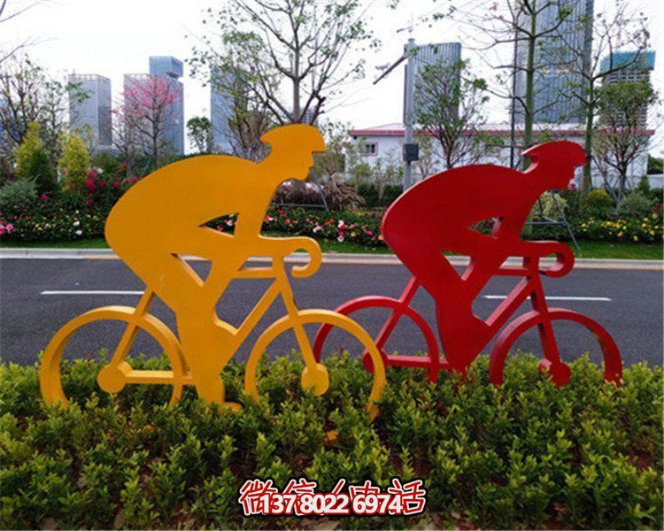 城市街道擺放不銹鋼體育運(yùn)動人物雕塑