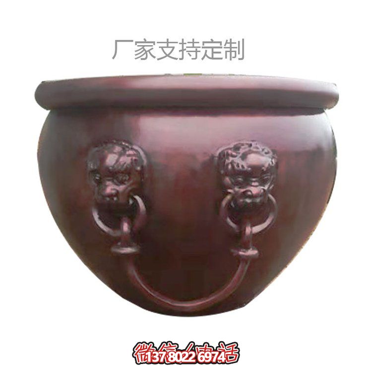 廠(chǎng)家定制玻璃鋼仿銅景觀缸雕塑