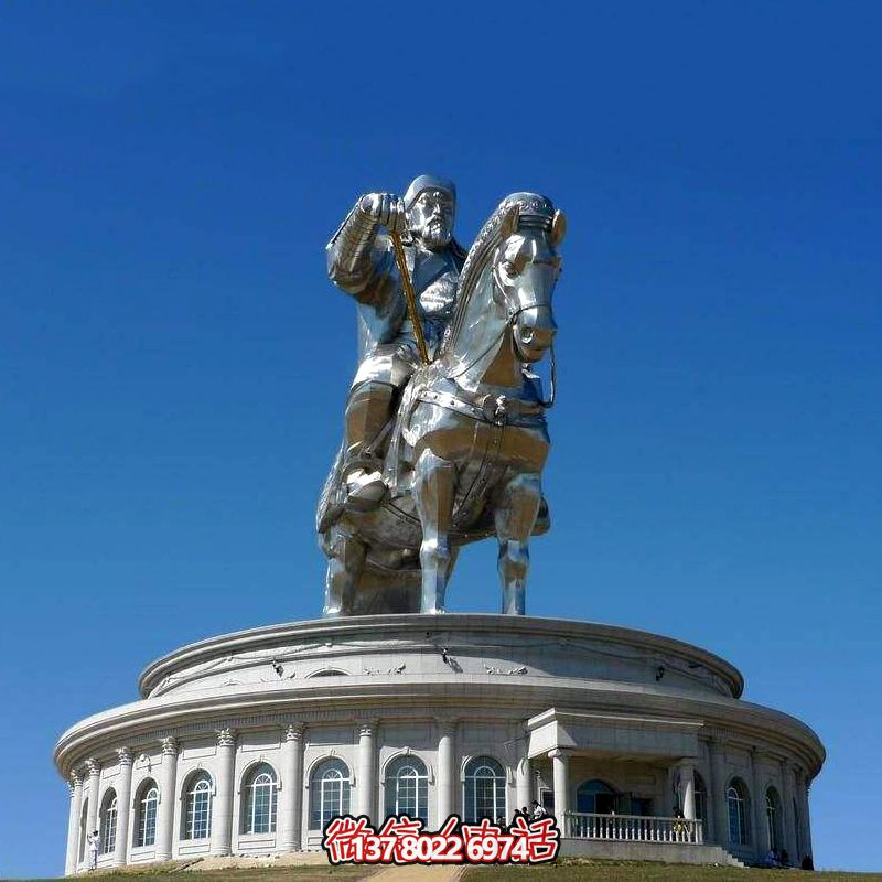 不銹鋼大型景區(qū)景點(diǎn)廣場人物成吉思汗雕塑